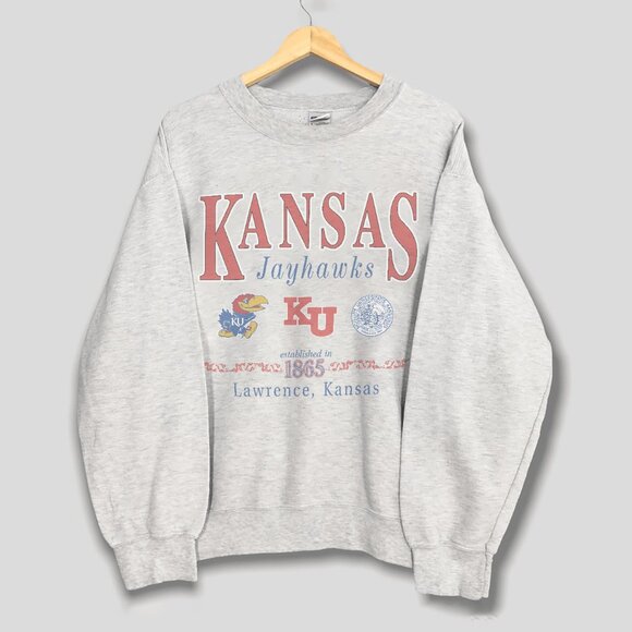 Tops - 1865 Vintage Kansas Jayhawks Basketball Sweatshirt Kansas Jayhawks NBA Shirt Tee